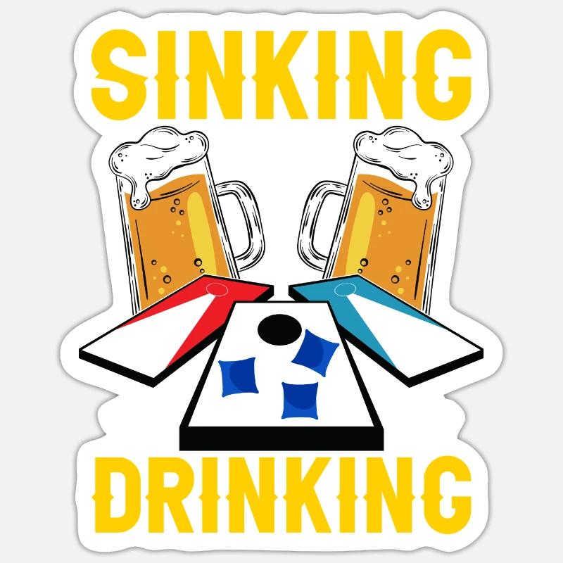Cornhole Maisloch - Sticker Größe S (10 x 10 cm) - Mattweiß
