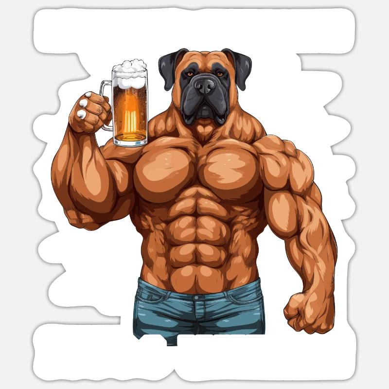 Bodybuilder Must Taste Net Must Work Sticker size S (10 x 10 cm)