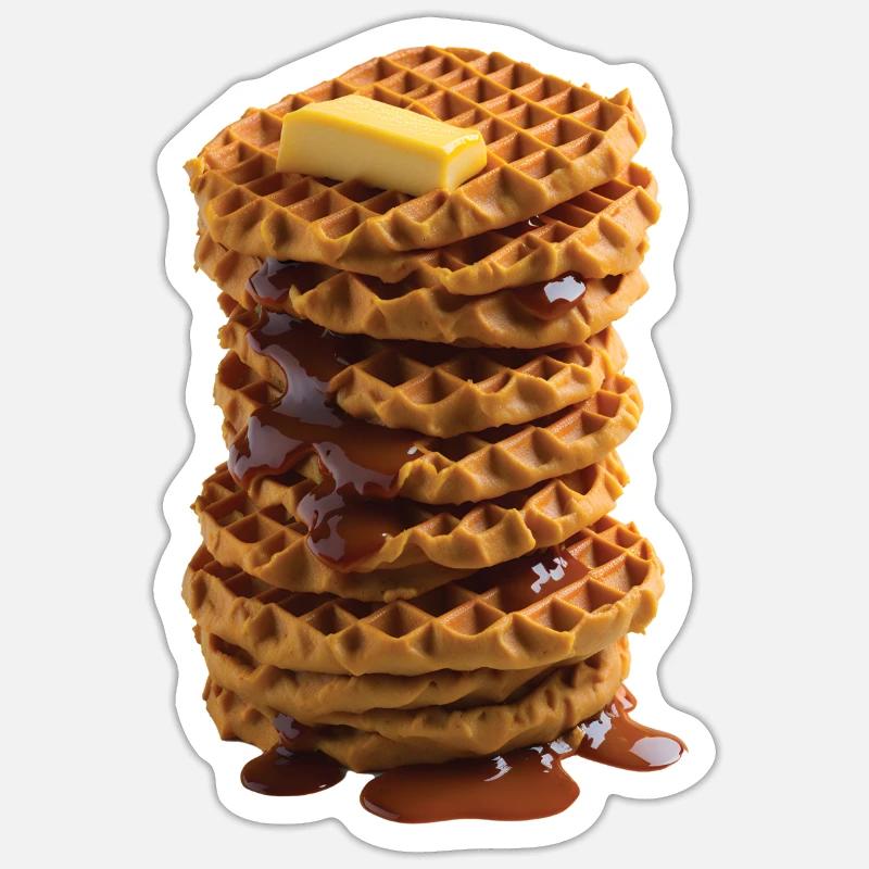 Gaufre - Sticker taille S (10 x 10 cm) - blanc mat