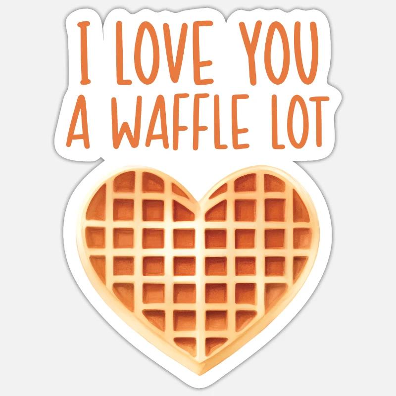 Je t’aime une quantité de gaufres Sticker taille S (10 x 10 cm)