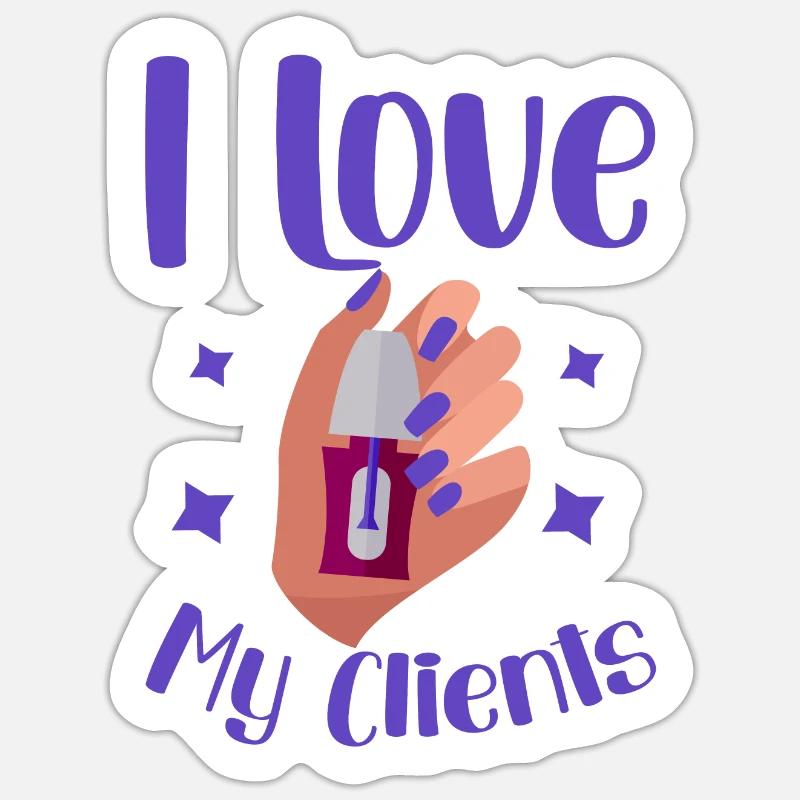 J’aime mes clients 4 - Sticker taille S (10 x 10 cm) - blanc mat