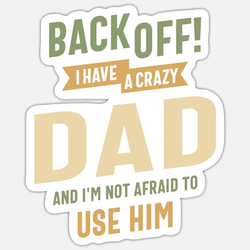 Fearless Defender: Crazy Dad Edition - Sticker size S (10 x 10 cm) - white matte