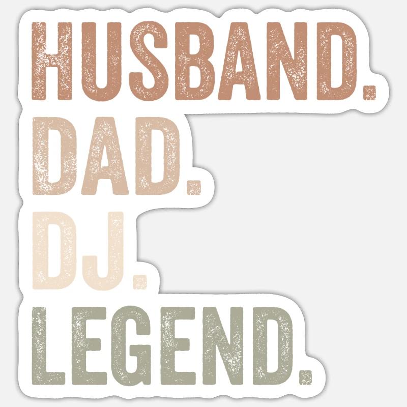 Ehemann Papa DJ Legend - Ehemann - Sticker Größe S (10 x 10 cm) - Mattweiß