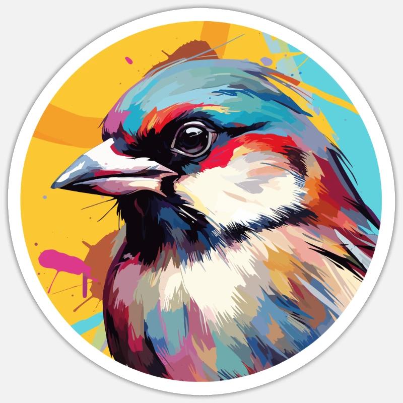 House sparrow - Sticker size S (10 x 10 cm) - white matte