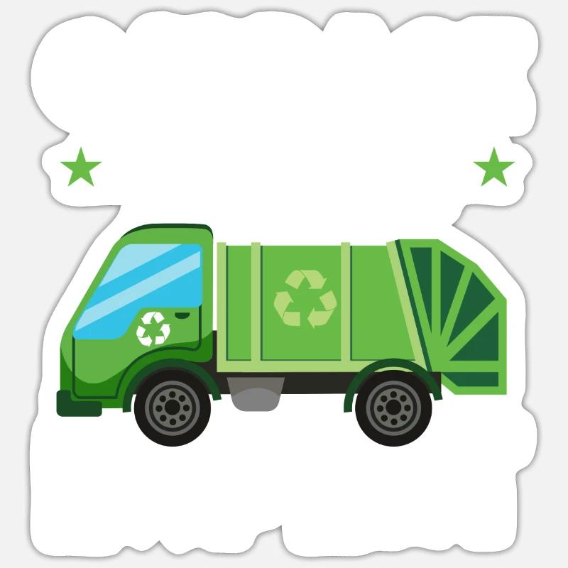 Garbage trucks, garbage day, garbage collection Sticker size S (10 x 10 cm)