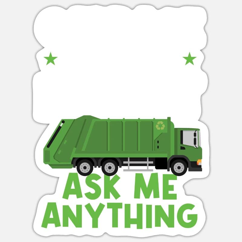 Garbage trucks, garbage day, garbage collection Sticker size S (10 x 10 cm)