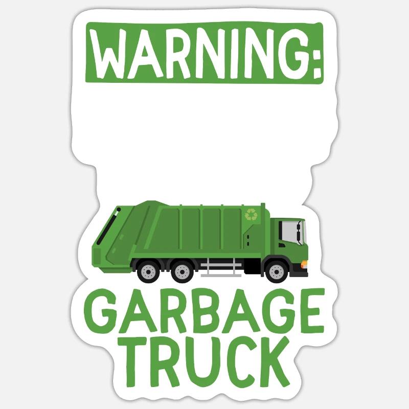 Garbage trucks, garbage day, garbage collection Sticker size S (10 x 10 cm)