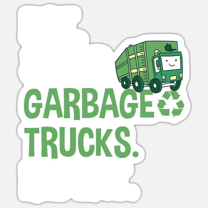 Garbage trucks, garbage day, garbage collection Sticker size S (10 x 10 cm)