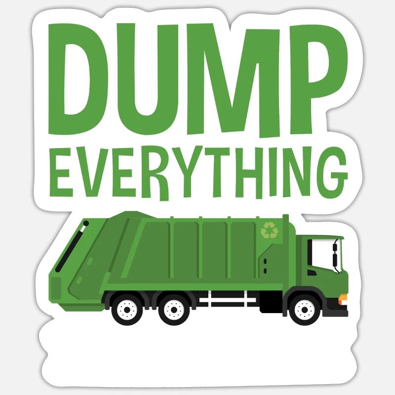 Garbage trucks, garbage day, garbage collection Sticker size S (10 x 10 cm)