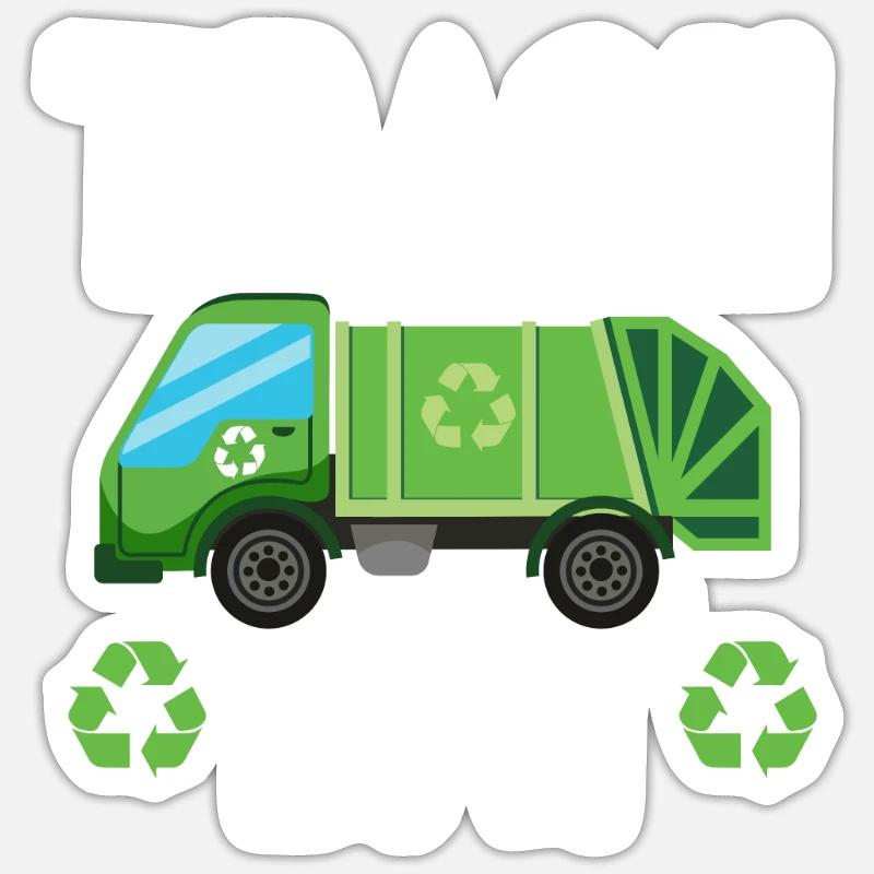 Garbage trucks, garbage day, garbage collection Sticker size S (10 x 10 cm)