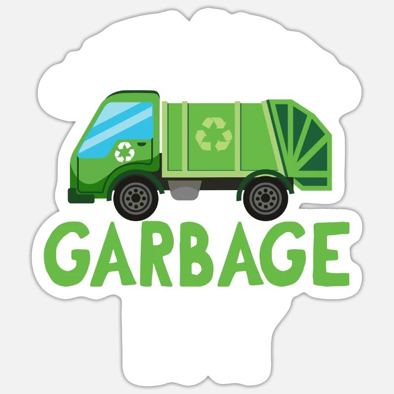 Garbage trucks, garbage day, garbage collection Sticker size S (10 x 10 cm)