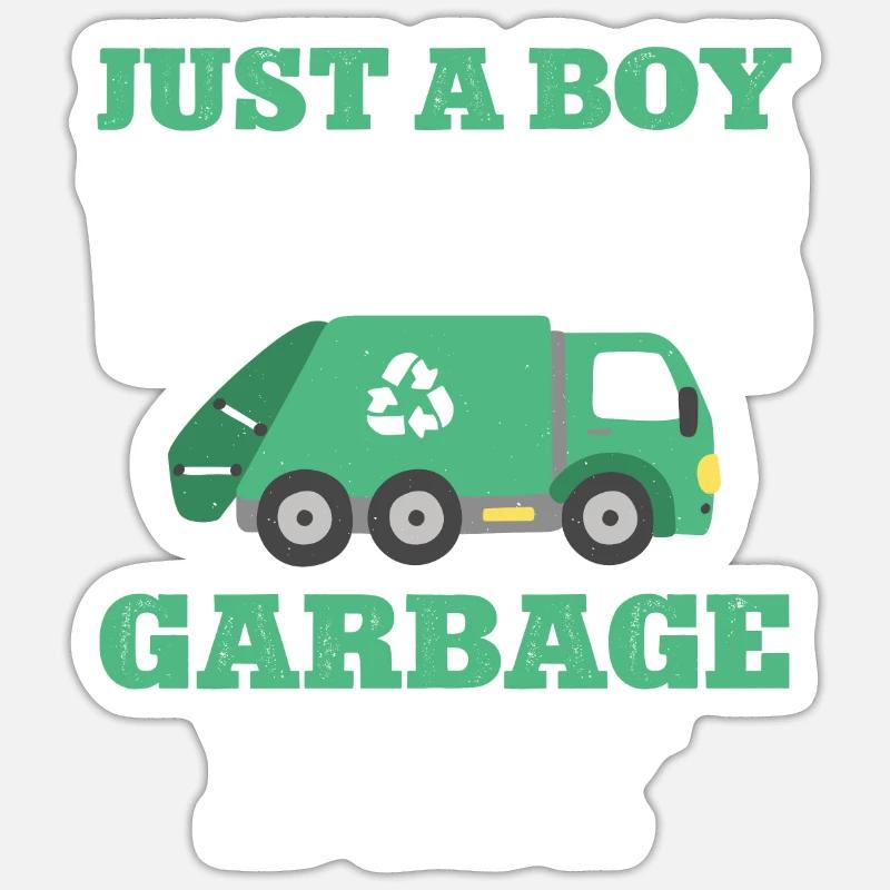 Garbage trucks, garbage day, garbage collection Sticker size S (10 x 10 cm)