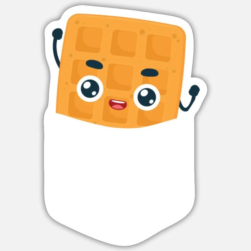 Waffeltasche - Sticker Größe S (10 x 10 cm) - Mattweiß