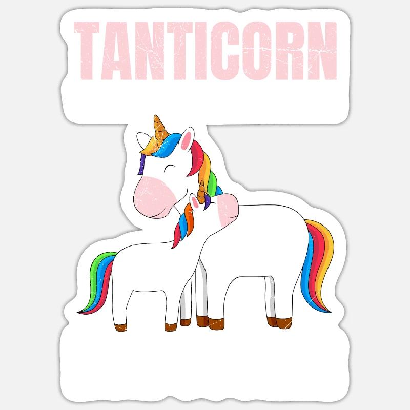 Einhorn cool Muttertag Tanten Einhörner Sticker Größe S (10 x 10 cm)