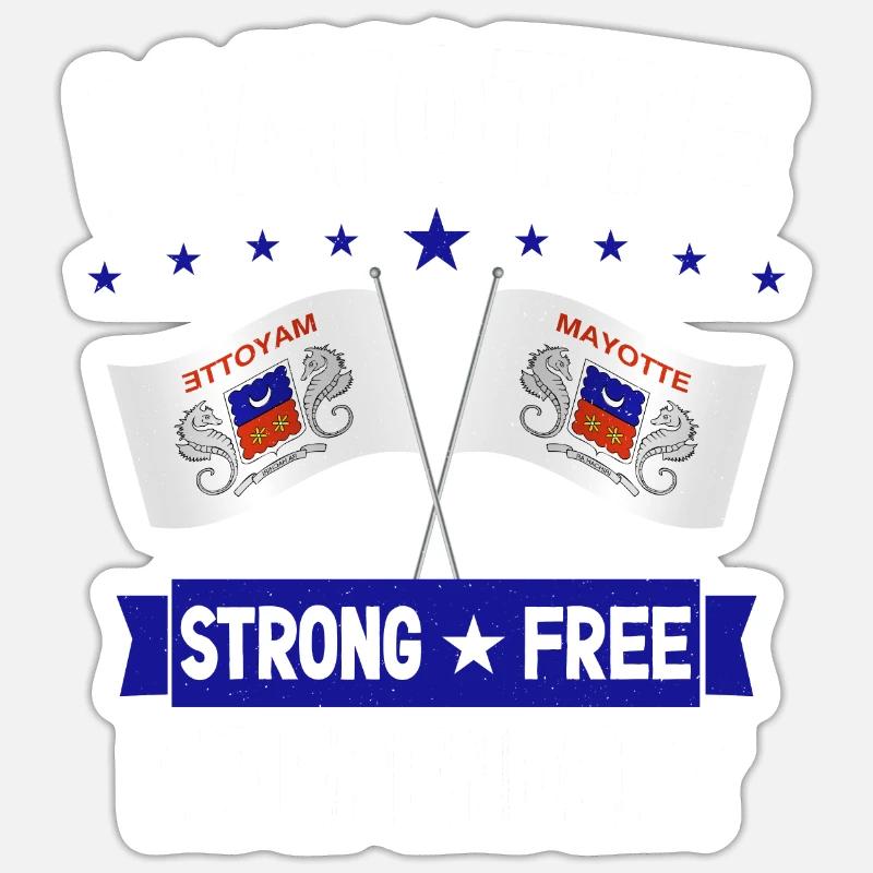 Mayotte - Sticker taille S (10 x 10 cm) - blanc mat