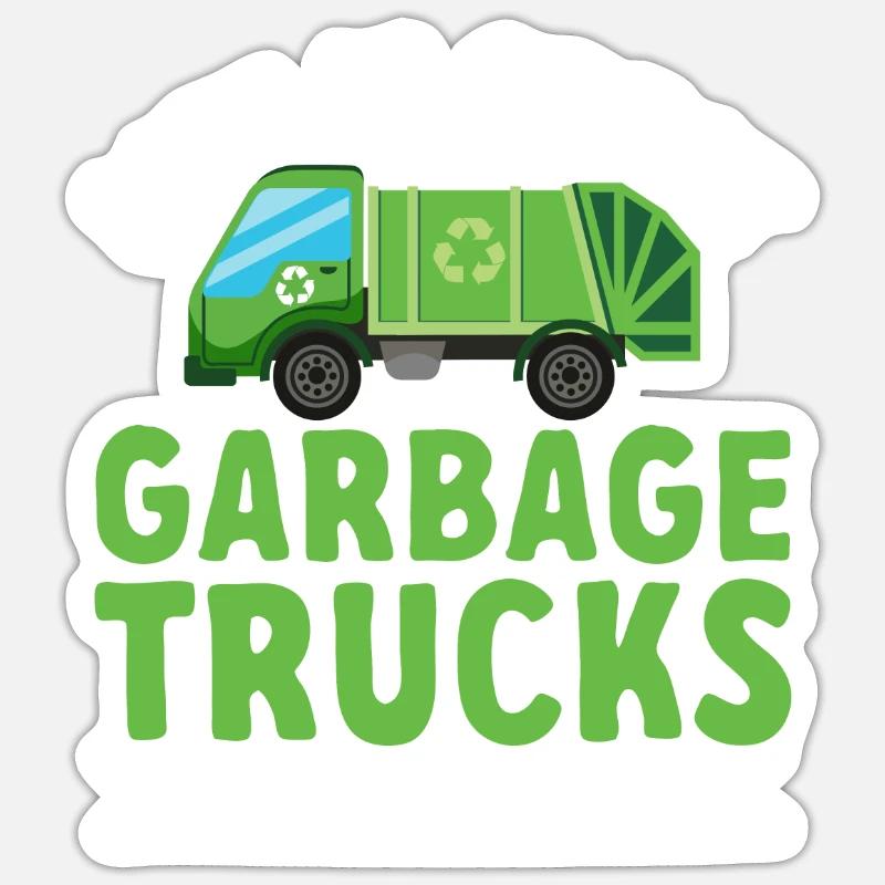 Garbage trucks, garbage day, garbage collection Sticker size S (10 x 10 cm)