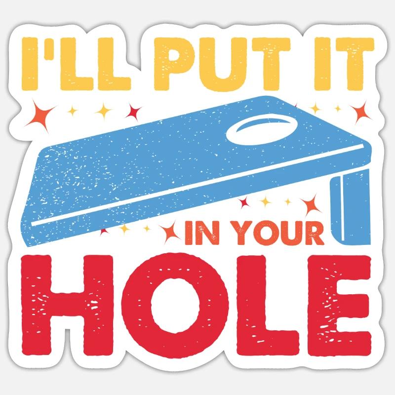 Lustiges Cornhole Corn Hole Sticker Größe S (10 x 10 cm)