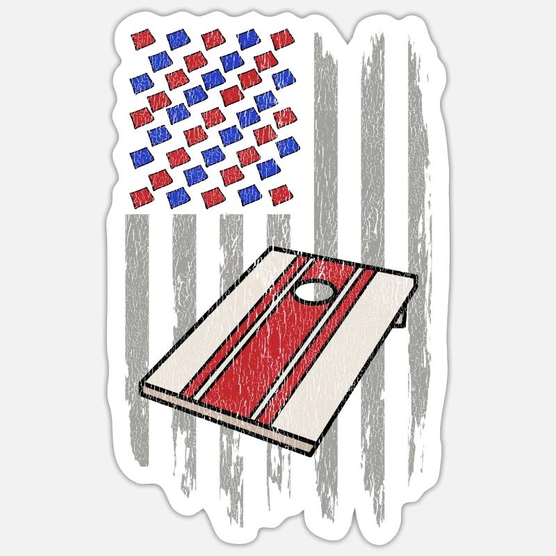 Corn hole patriotic Sticker size S (10 x 10 cm)