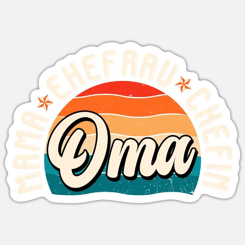 Oma Chefin Großmutter Muttertag Granny Ehefrau Sticker Größe S (10 x 10 cm)
