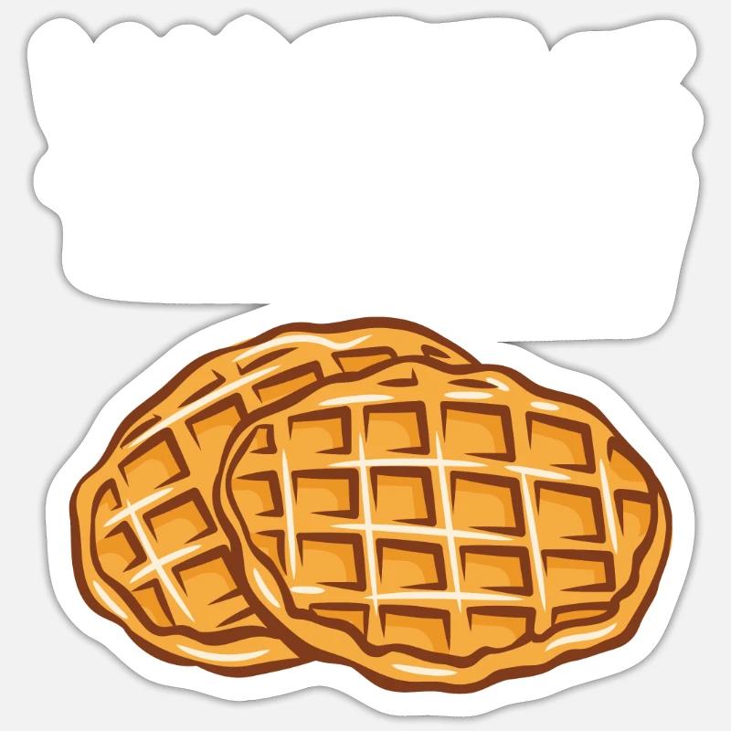 Waffle Daddy - Sticker taille S (10 x 10 cm) - blanc mat