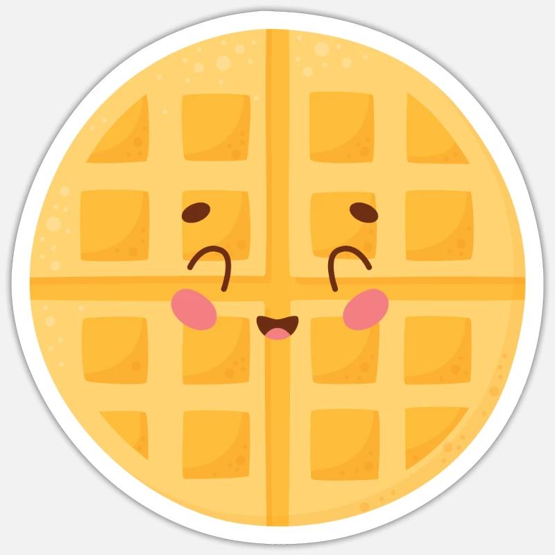Cute Waffle Doodle - Sticker size S (10 x 10 cm) - white matte