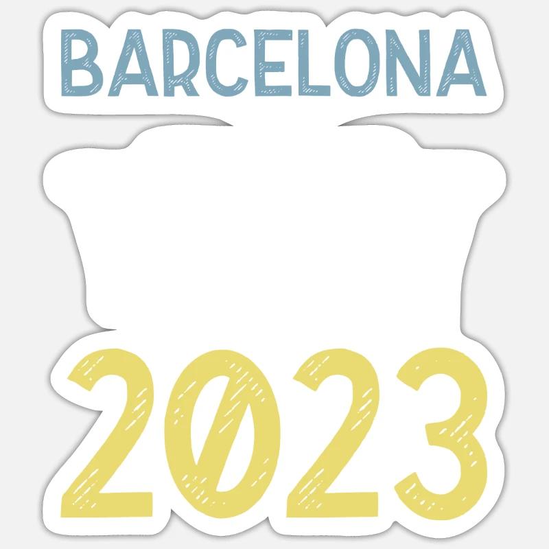 Barcelone 2023 Couronne - Sticker taille S (10 x 10 cm) - blanc mat