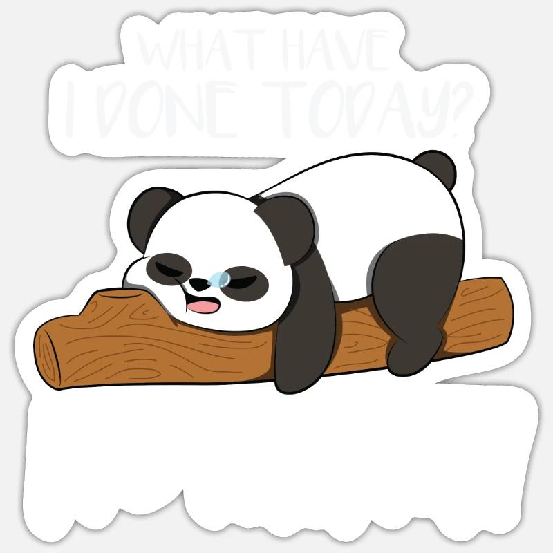 Do nothing panda sleep - Sticker size S (10 x 10 cm) - white matte