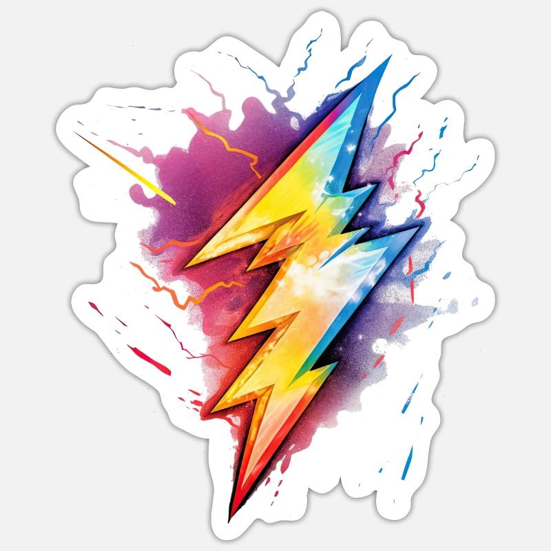 Rainbow Thunderstorm Magic-LGBT Pride Sticker size S (10 x 10 cm)