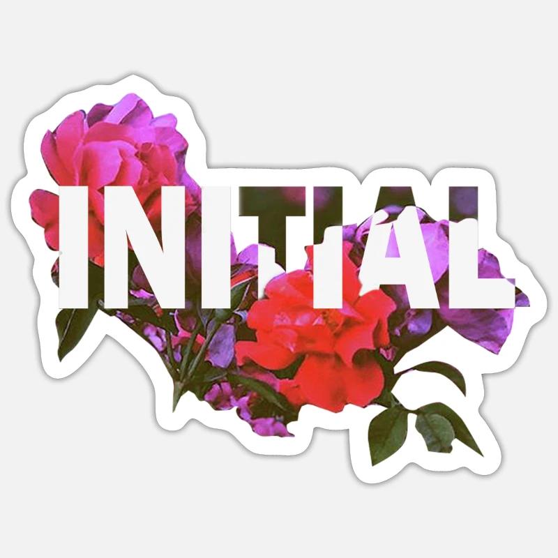 Initial Flowers Sticker Größe S (10 x 10 cm)