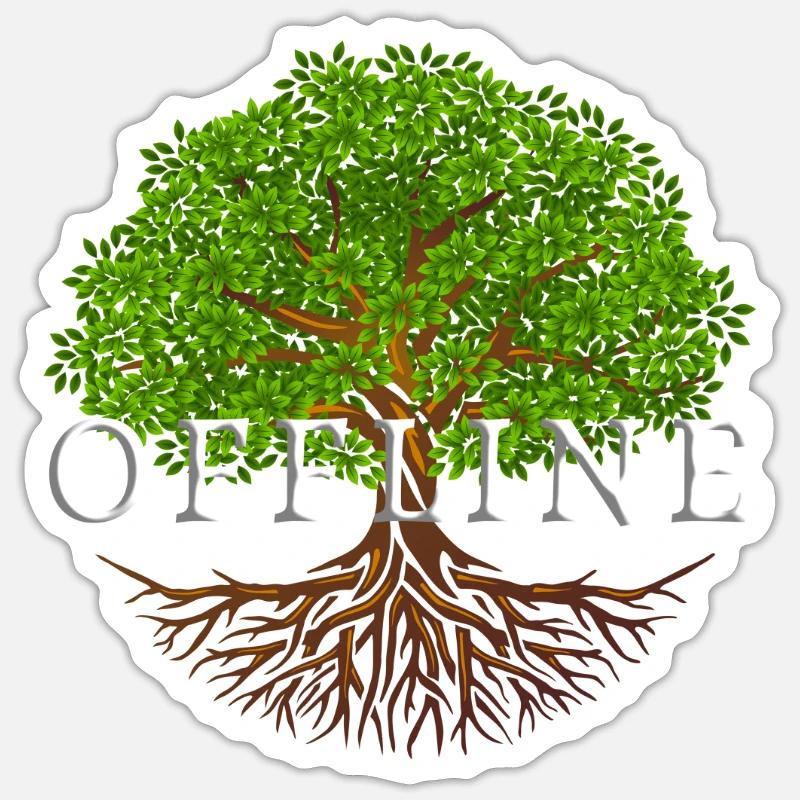 Offline Tree - Sticker Größe S (10 x 10 cm) - Mattweiß
