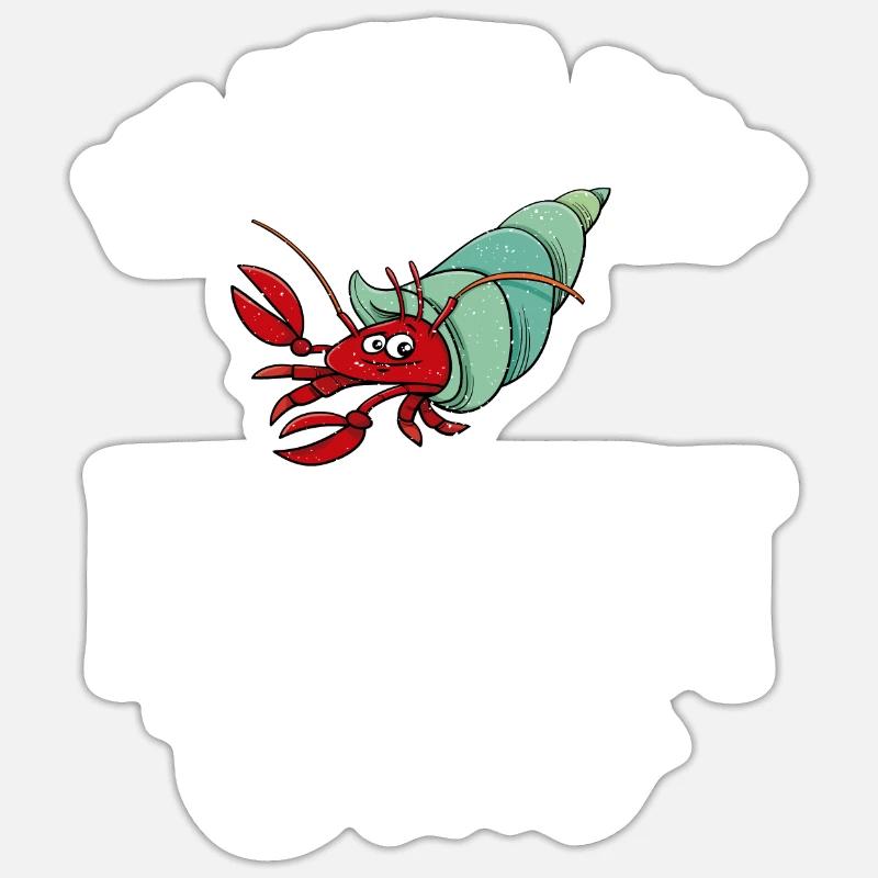 Cadeaux de crabe ermite - Sticker taille S (10 x 10 cm) - blanc mat