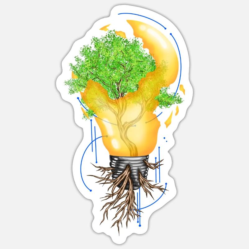 Tree in broken lightbulb Sticker Größe S (10 x 10 cm)