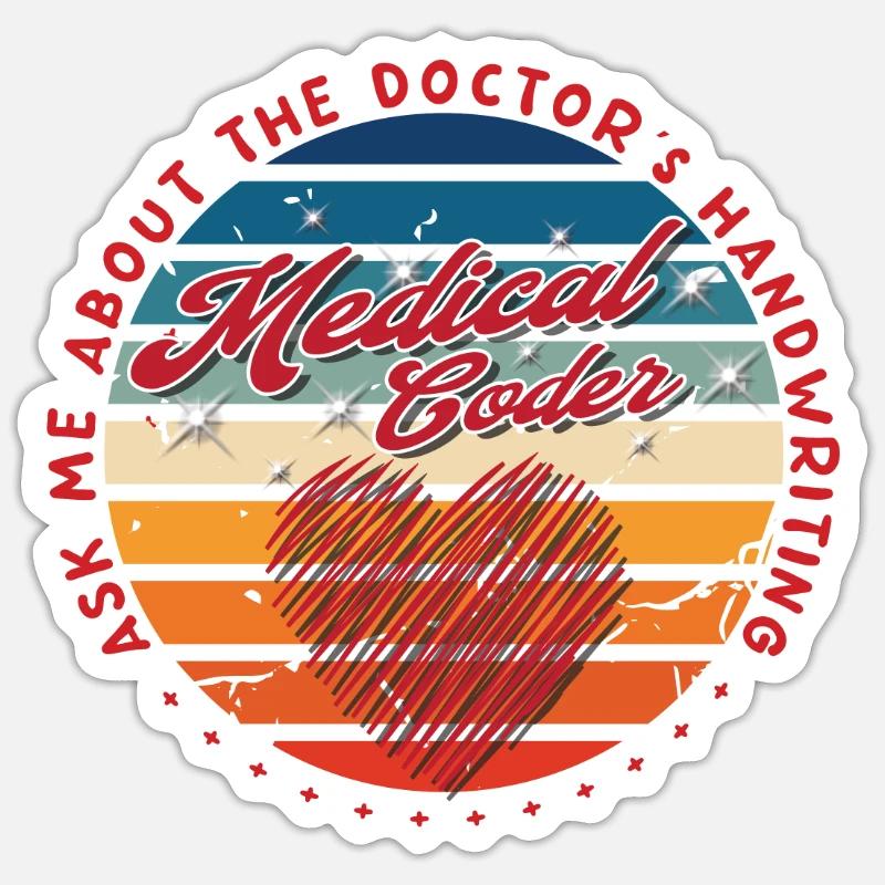 Assistant médical - Codeur médical - Sticker taille S (10 x 10 cm) - blanc mat