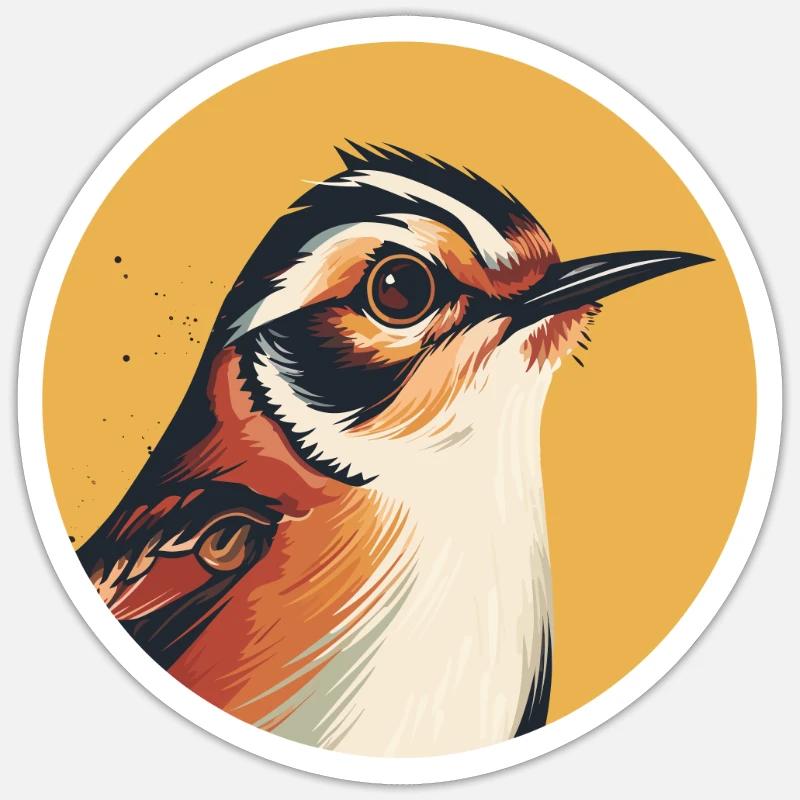 Troglodyte - Sticker taille S (10 x 10 cm) - blanc mat