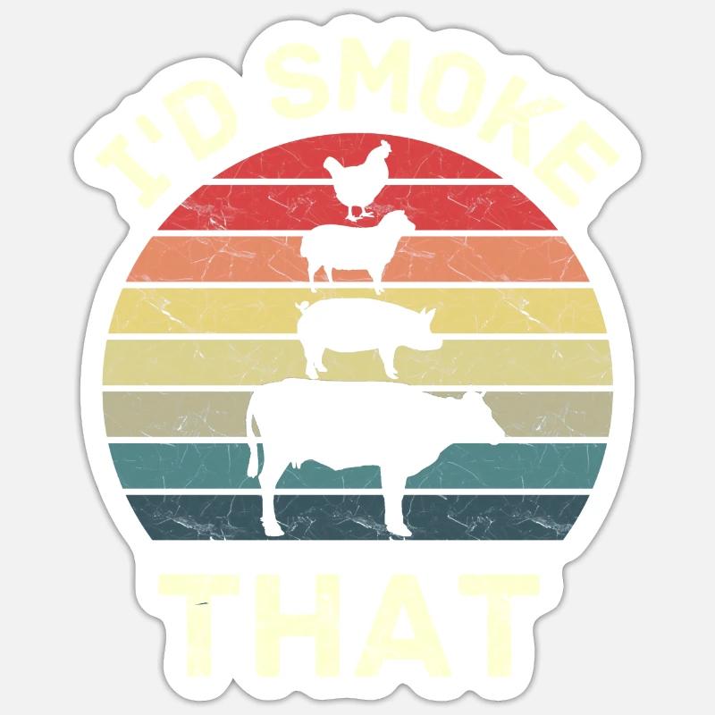 Das würde ich rauchen - Sticker Größe S (10 x 10 cm) - Mattweiß