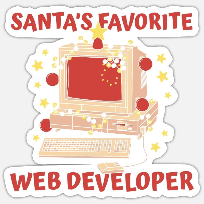 Web Developer Web Developer Santa Claus Sticker size S (10 x 10 cm)