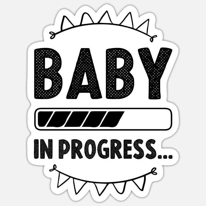 Bébé en cours - Sticker taille S (10 x 10 cm) - blanc mat