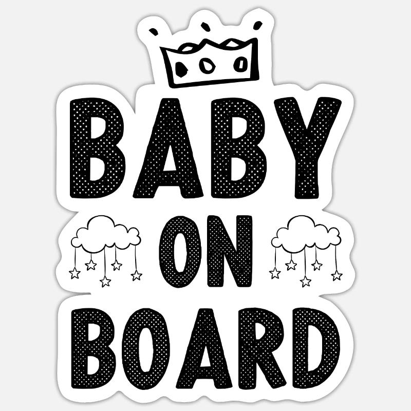 bébé à bord - Sticker taille S (10 x 10 cm) - blanc mat