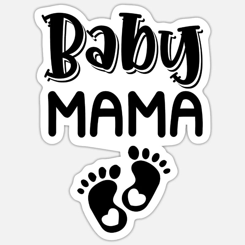 Maman bébé - Sticker taille S (10 x 10 cm) - blanc mat