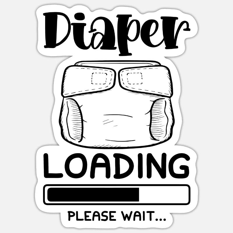 baby windel loading Sticker Größe S (10 x 10 cm)