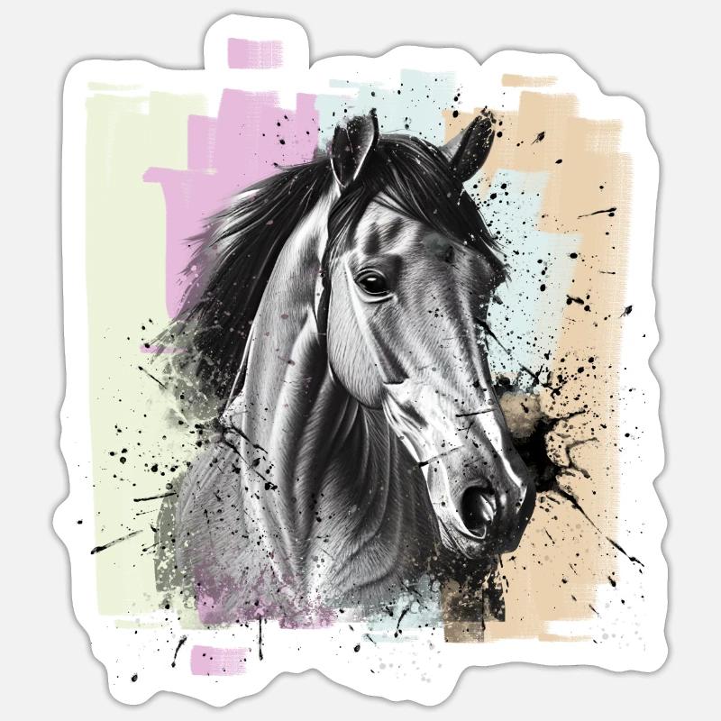 Pferd - Sticker Größe S (10 x 10 cm) - Mattweiß