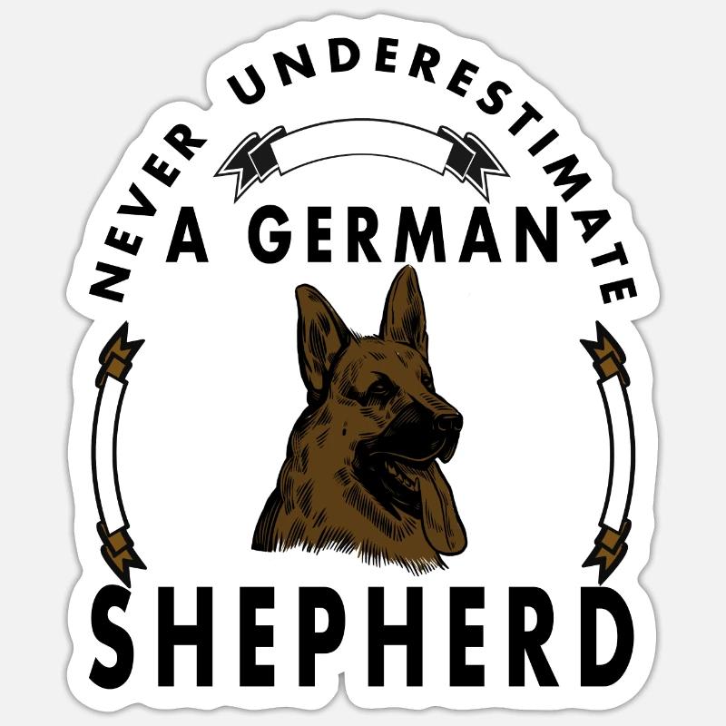Deutscher Schäferhund Hunde Sprüche Geschenkidee - Sticker Größe S (10 x 10 cm) - Mattweiß