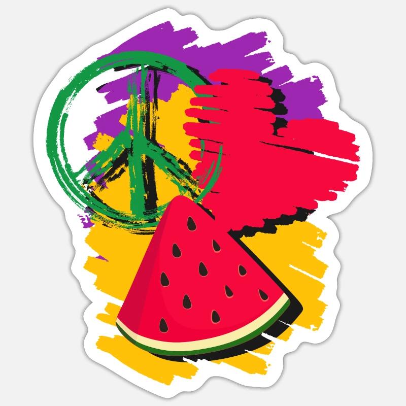 Pastèque Sticker taille S (10 x 10 cm)