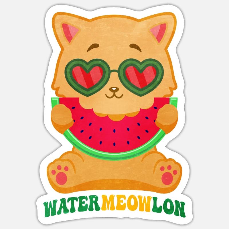 Pastèque - Sticker taille S (10 x 10 cm) - blanc mat