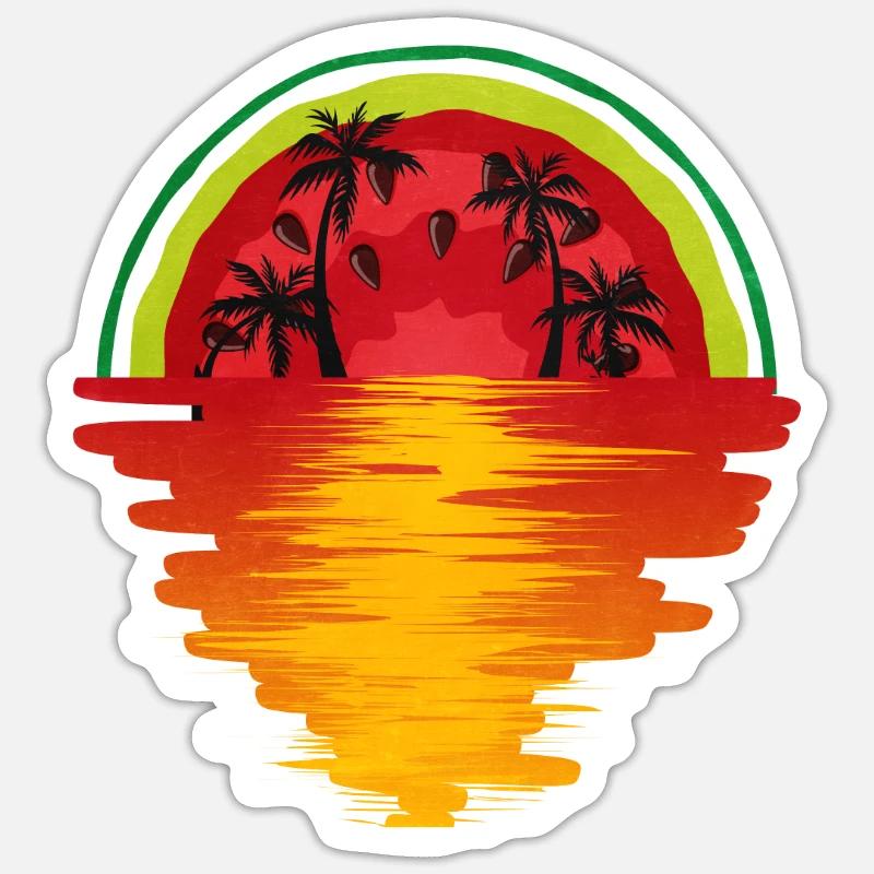 Wassermelone - Sticker Größe S (10 x 10 cm) - Mattweiß