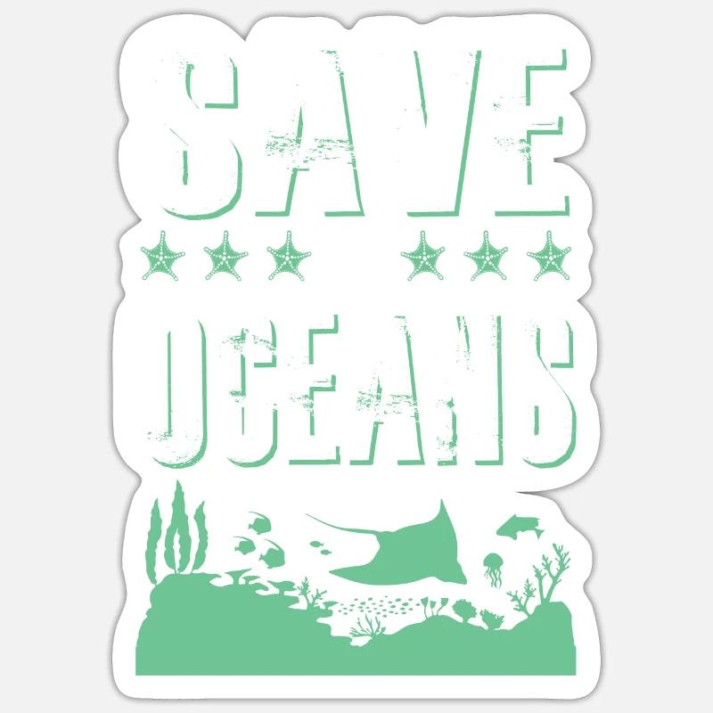 save the ocean - Sticker size S (10 x 10 cm) - white matte