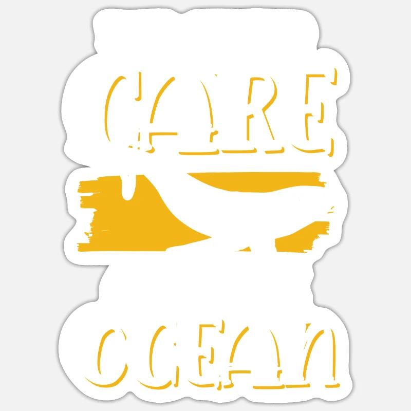 save the ocean spruch - Sticker Größe S (10 x 10 cm) - Mattweiß