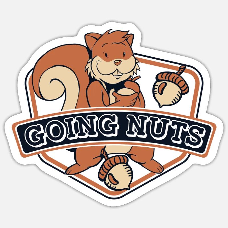 Going Nuts Squirrel Fuchshörnchen Grauhörnchen - Sticker Größe S (10 x 10 cm) - Mattweiß