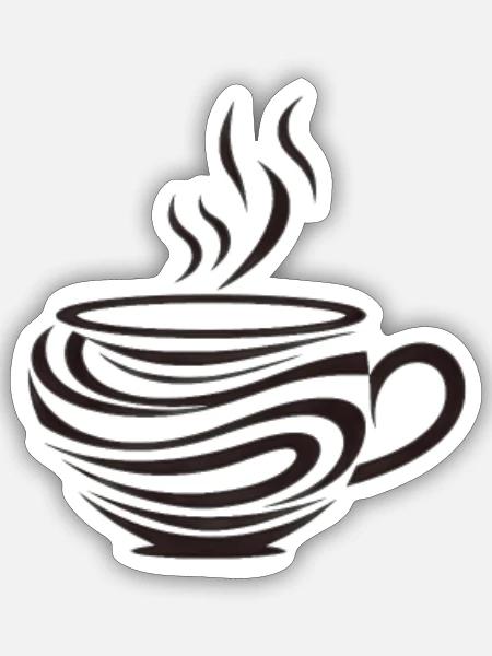Kaffeetasse - Einfaches Design Für - Sticker Größe S (10 x 10 cm) - Mattweiß