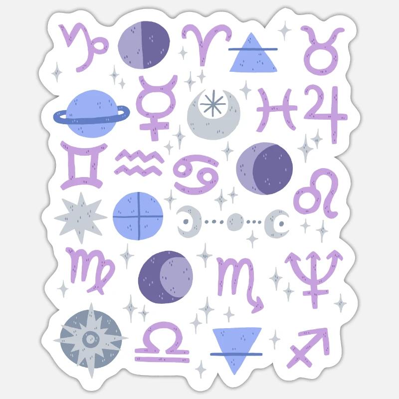 Astrologie - Sticker Größe S (10 x 10 cm) - Mattweiß